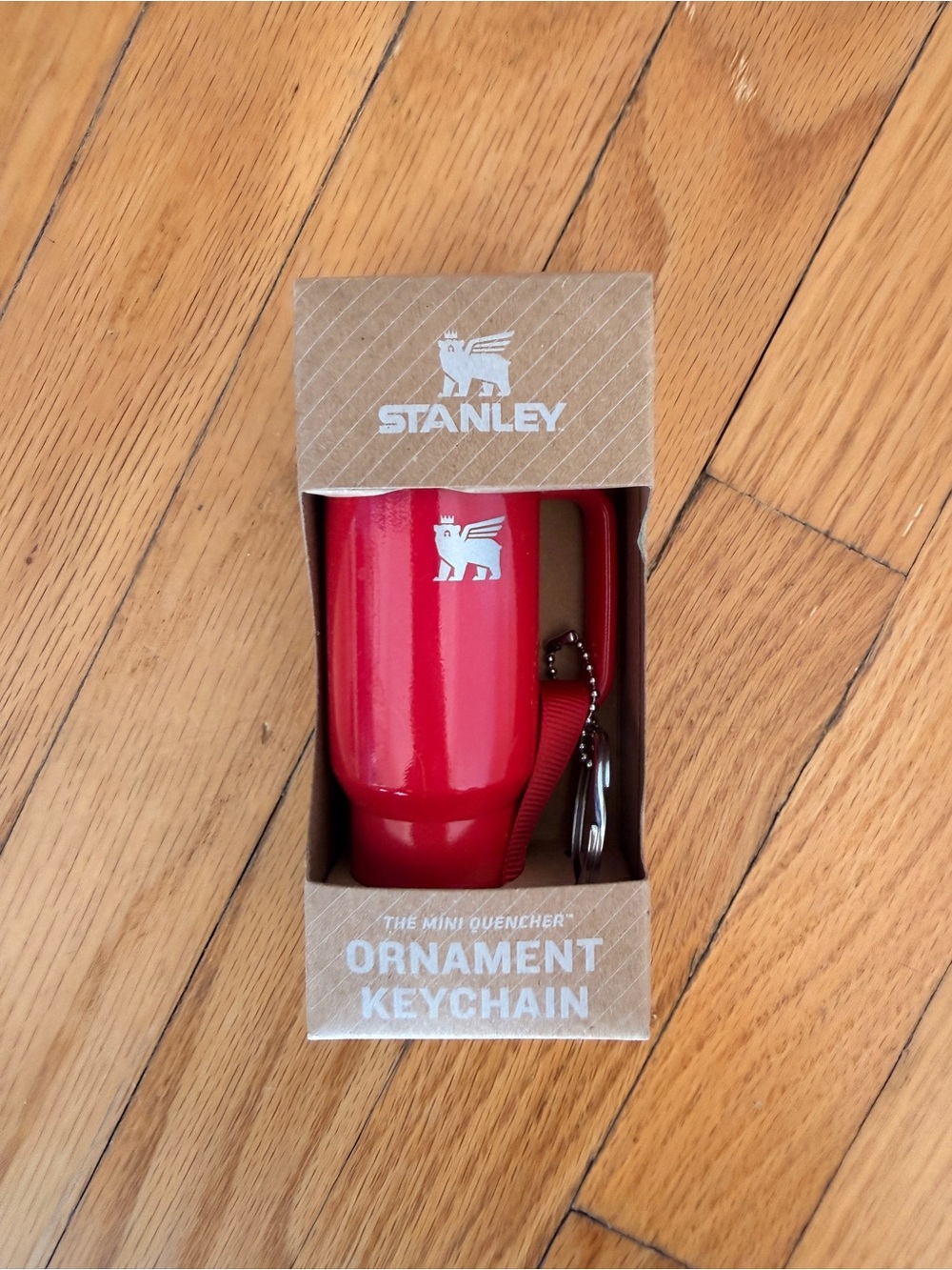 Stanley Hot PinkMini Quencher Ornament Keychain with Silver Ring